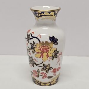 Vintage Spode Imari Floral And Bird Accent Gold Trim Bud Vase F1907-AO England